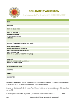 DEMANDE D`ADHESION