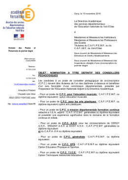 La circulaire - Académie de Versailles