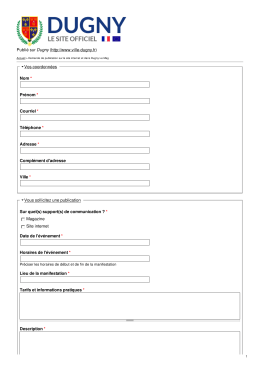 Demande de publication sur le site internet et dans Dugny Le Mag