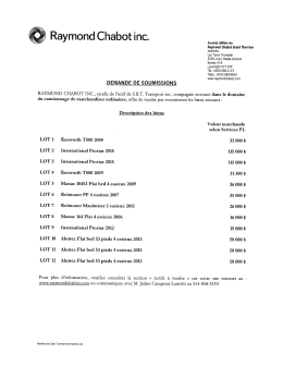 demande de soumissions