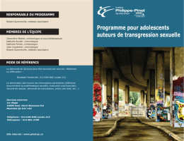 Programme pour adolescents auteurs de transgression sexuelle