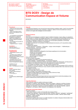 BTS DCEV - Design de Communication Espace et Volume