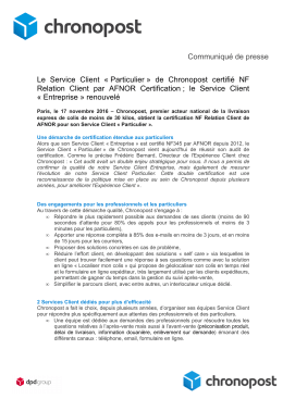 CP Chronopost AFNOR Vd&eacute;f