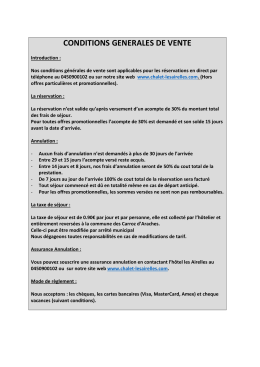 Conditions g&eacute;n&eacute;rales de vente