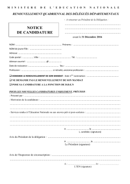 notice de candidature