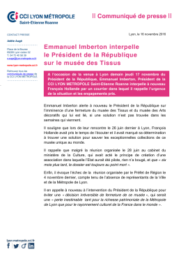 Communiqu&eacute; - La Tribune de l`Art