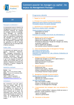 les enjeux du Management Package