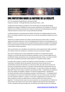 une mutation dans la nature de la réalité - Over-blog