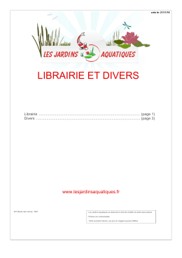 librairie et divers - Les Jardins Aquatiques