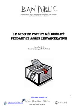 Le droit de vote et d`éligibilité pendant et après l