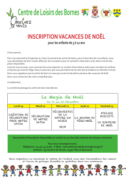 Centre de Loisirs des Bornes - Inscriptions - Menthonnex-en