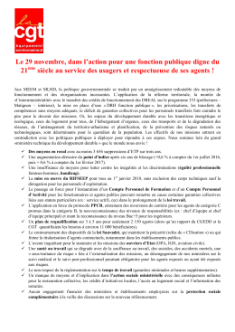 Le 29 novembre, dans l`action pour une fonction publique digne du