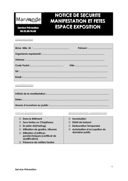 notice de securite manifestation et fetes espace