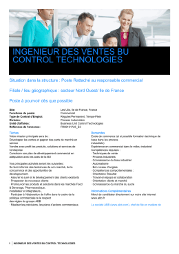 ingenieur des ventes bu control technologies