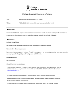 Affichage de poste à l`interne et à l`externe