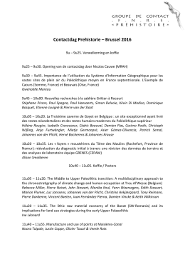 Contactdag Prehistorie &ndash; Brussel 2016