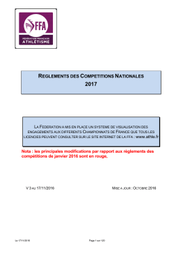 reglements des competitions nationales