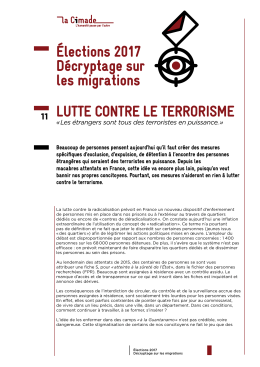 Lutte contre Le terrorisme Élections 2017 Décryptage