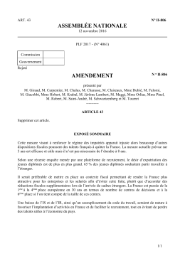 ASSEMBLÉE NATIONALE AMENDEMENT