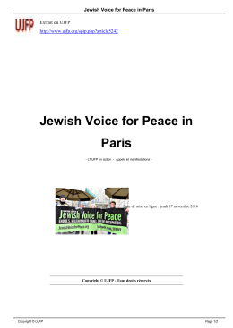 Jewish Voice for Peace in Paris