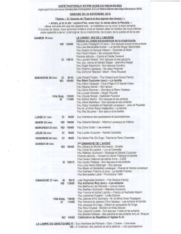 Feuillet paroissial - Diocèse d`Edmundston