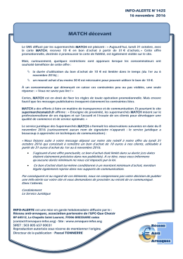 d&eacute;couvrir l`alerte - UFC-QUE CHOISIR ALBERTVILLE