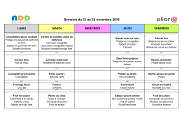 Semaine du 14 au 18 novembre 2016