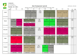 Planning Hebdomadaire
