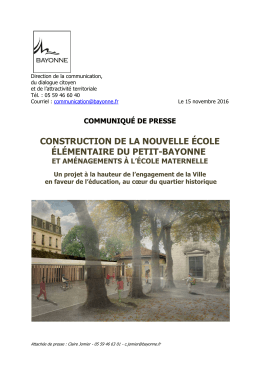 15.11.2016 Construction de la nouvelle école du