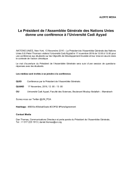 Le Pr&eacute;sident de l`Assembl&eacute;e G&eacute;n&eacute;rale des Nations Unies donne