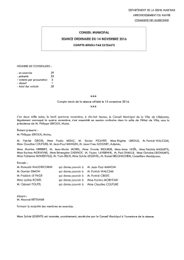 Compte rendu du conseil municipal du 14-11