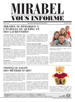 mirabel vous informe du 16 novembre 2016