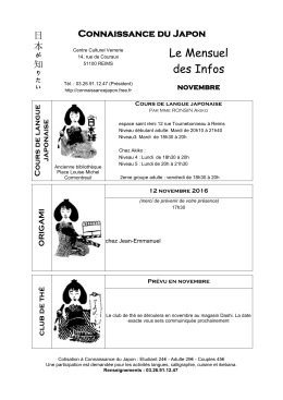 voir le programme novembre 2016 - Association Connaissance du