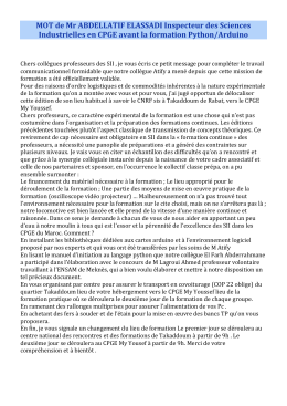 MOT de Mr ABDELLATIF ELASSADI Inspecteur des Sciences