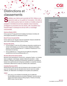 Distinctions et classements