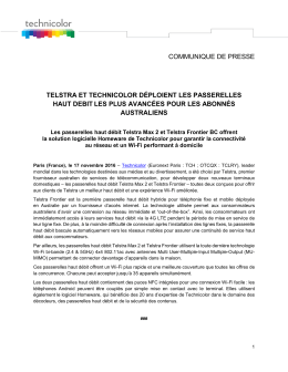 communique de presse telstra et technicolor déploient les