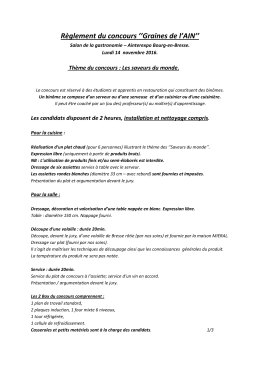 Voir le r&eacute;glement en ligne. - Association des Cuisiniers de l`Ain