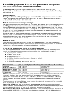 2016 Pressage &agrave; fa&ccedil;on particuliers