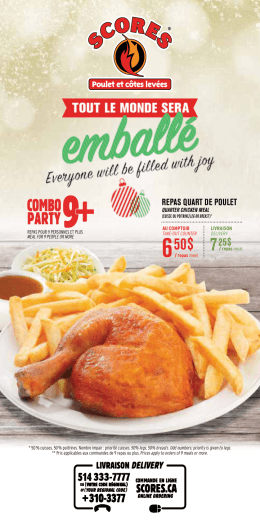 Menu &agrave; emporter / livraison