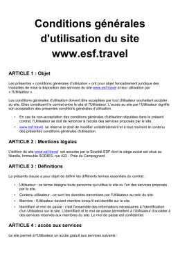 conditions generales d`utilisation