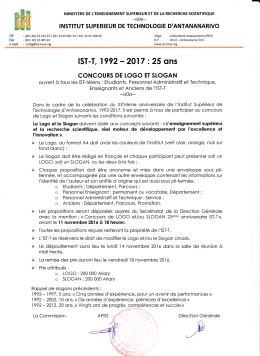 Concours logo et slogan - Institut Supérieur de Technologie d