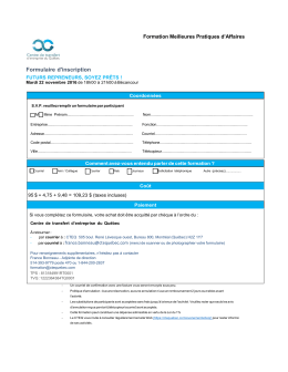 Inscription par t&eacute;l&eacute;copieur - Centre de transfert d`entreprise du Qu&eacute;bec