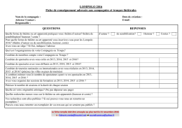 Fiche de renseignement adressee aux compagnies