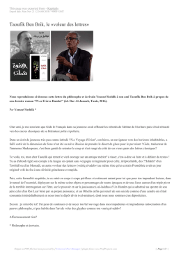 Taoufik Ben Brik, le &laquo;voleur des lettres