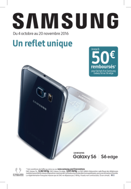 Page 1 SAMSUNG DU 4 Octobre au 20 novembre 2016 Un