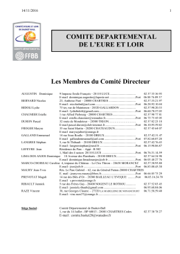 Annuaire du Comit&eacute; - comit&eacute; d`Eure et Loir du Basket