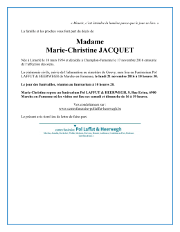 Madame Marie-Christine JACQUET