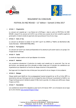 11&deg; &eacute;dition &ndash; Samedi 13 Mai 2017