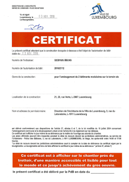 Autorisation de bâtir du 3 novembre 2016