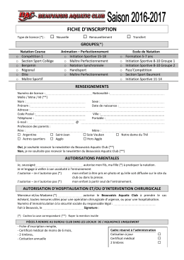 fiche d`inscription